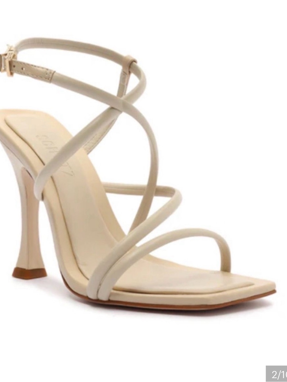 Strappy Cream Lovi Nappa Leather High Heel, size 8